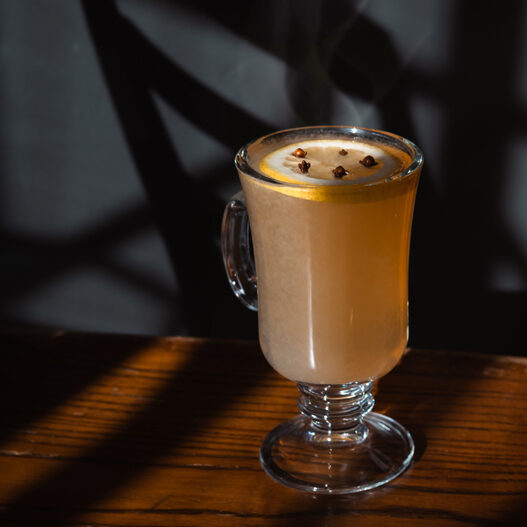 A hot toddy from The Wallingford Dram, a cozy bar in downtown Kittery, Maine.